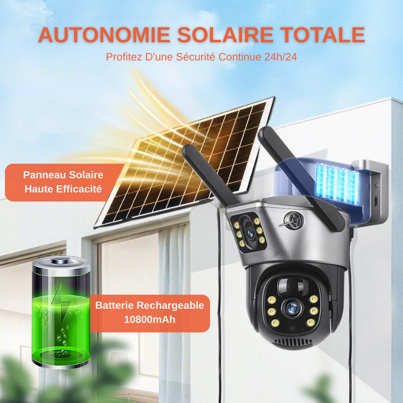 Caméra De Sécurité Extérieure Solaire WiFi 4K 8MP