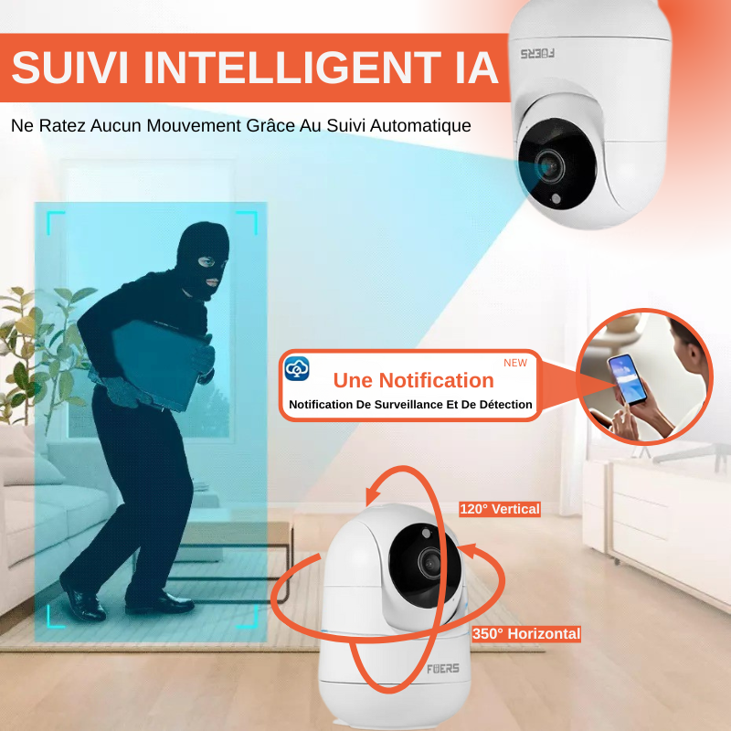 Caméra De Surveillance Intérieure IP Sans Fil