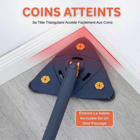 Balai Essoreur Triangulaire Rotatif à 360 Degrés