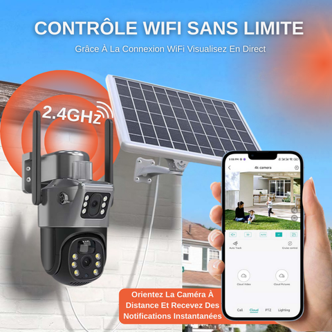 Caméra De Sécurité Extérieure Solaire WiFi 4K 8MP