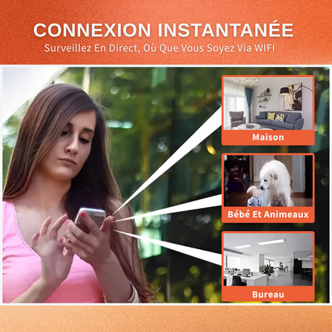 Mini Caméra De Surveillance IP Wifi 1080P Avec Vision Nocture