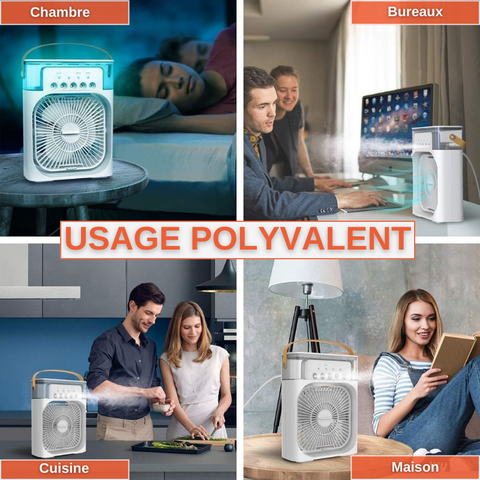 3 en 1 Mini Climatiseur Portable et Mobile Silencieux