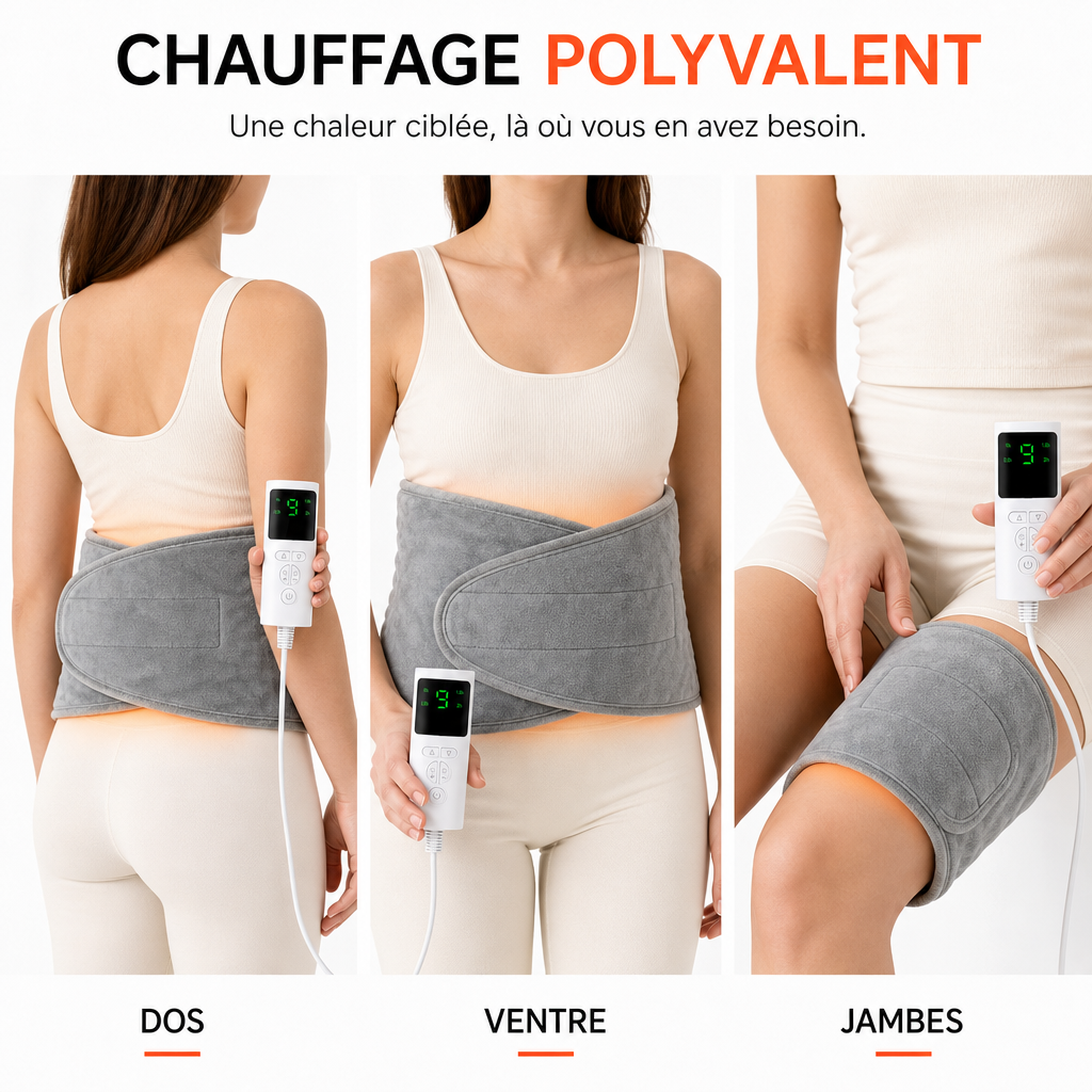 Ceinture Chauffante Électrique Multifonctionnelle pour Dos et Ventre