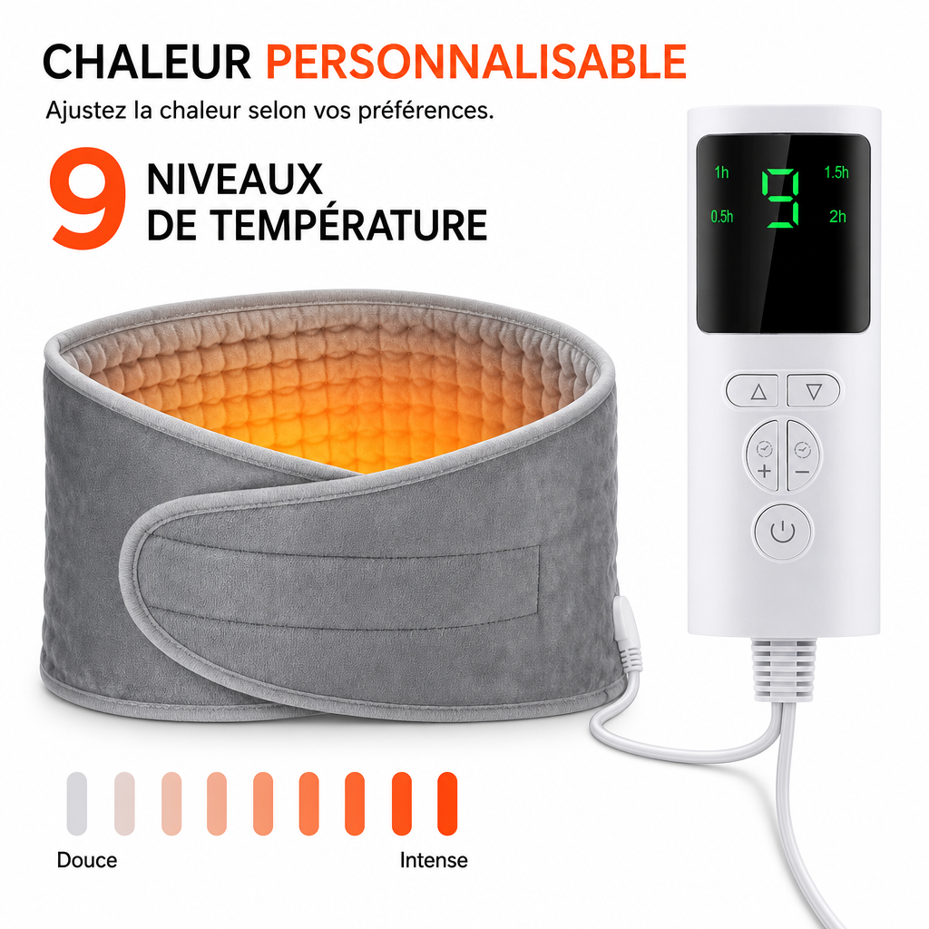 Ceinture Chauffante Électrique Multifonctionnelle pour Dos et Ventre