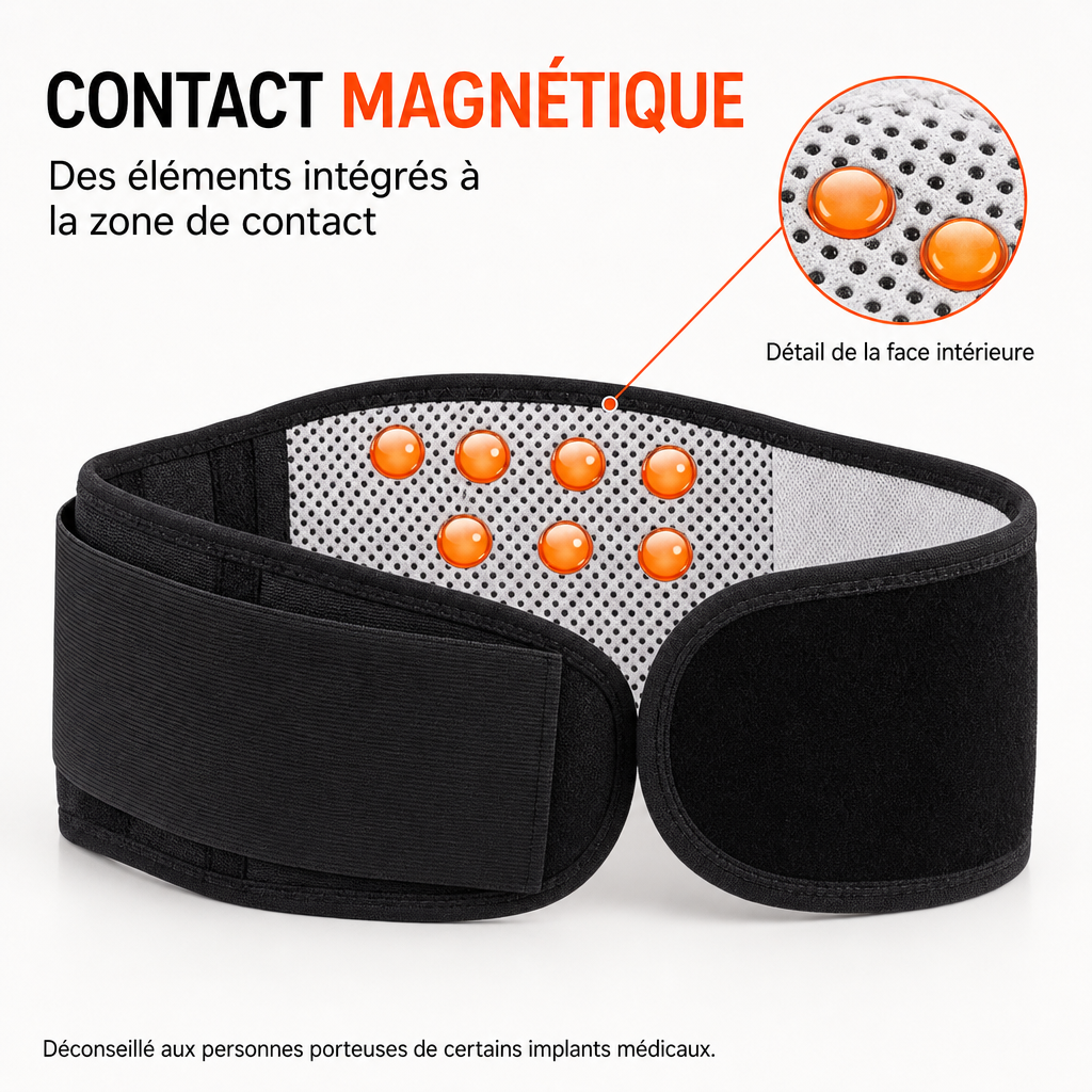 Ceinture Lombaire Magnétique Auto-chauffante