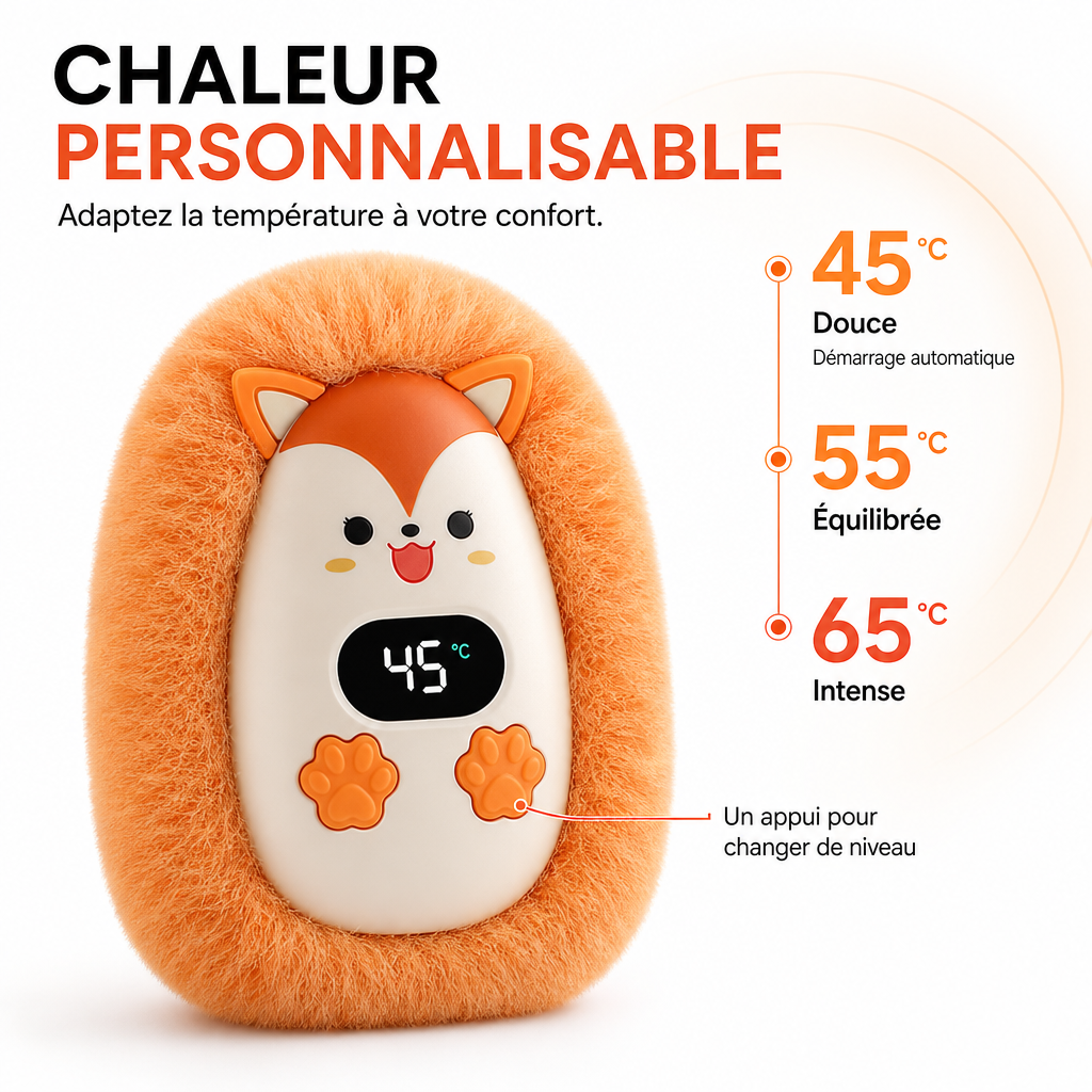 Chauffe-Mains Électrique Rechargeable avec Écran Digital