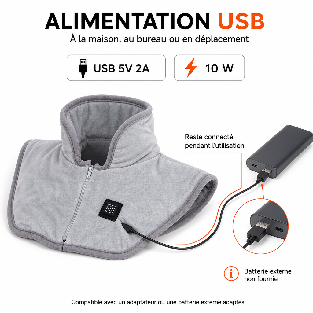 Coussin Chauffant Cervicales USB Pour Nuque & Épaules