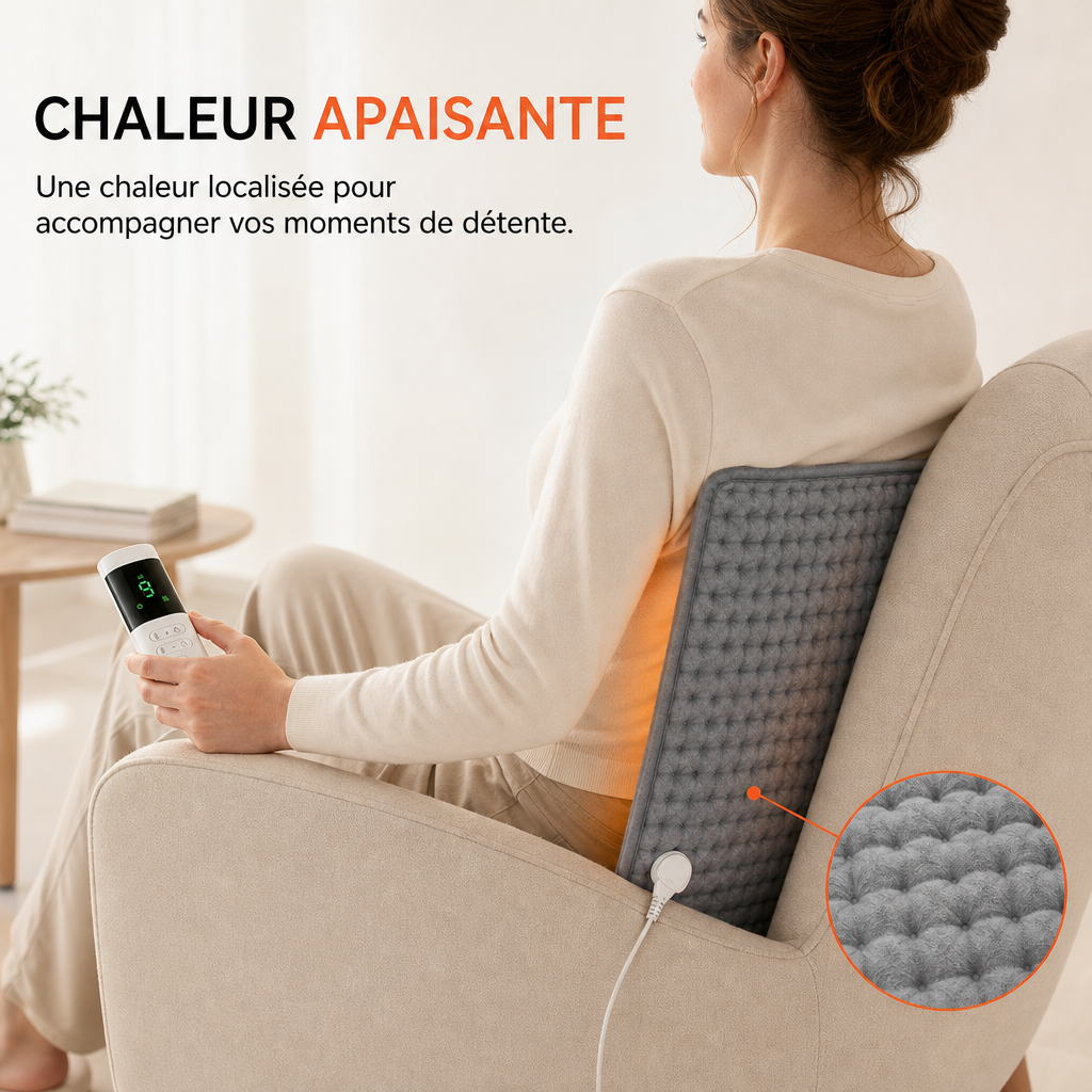 Coussin Chauffant Électrique pour Dos, Nuque & Épaules