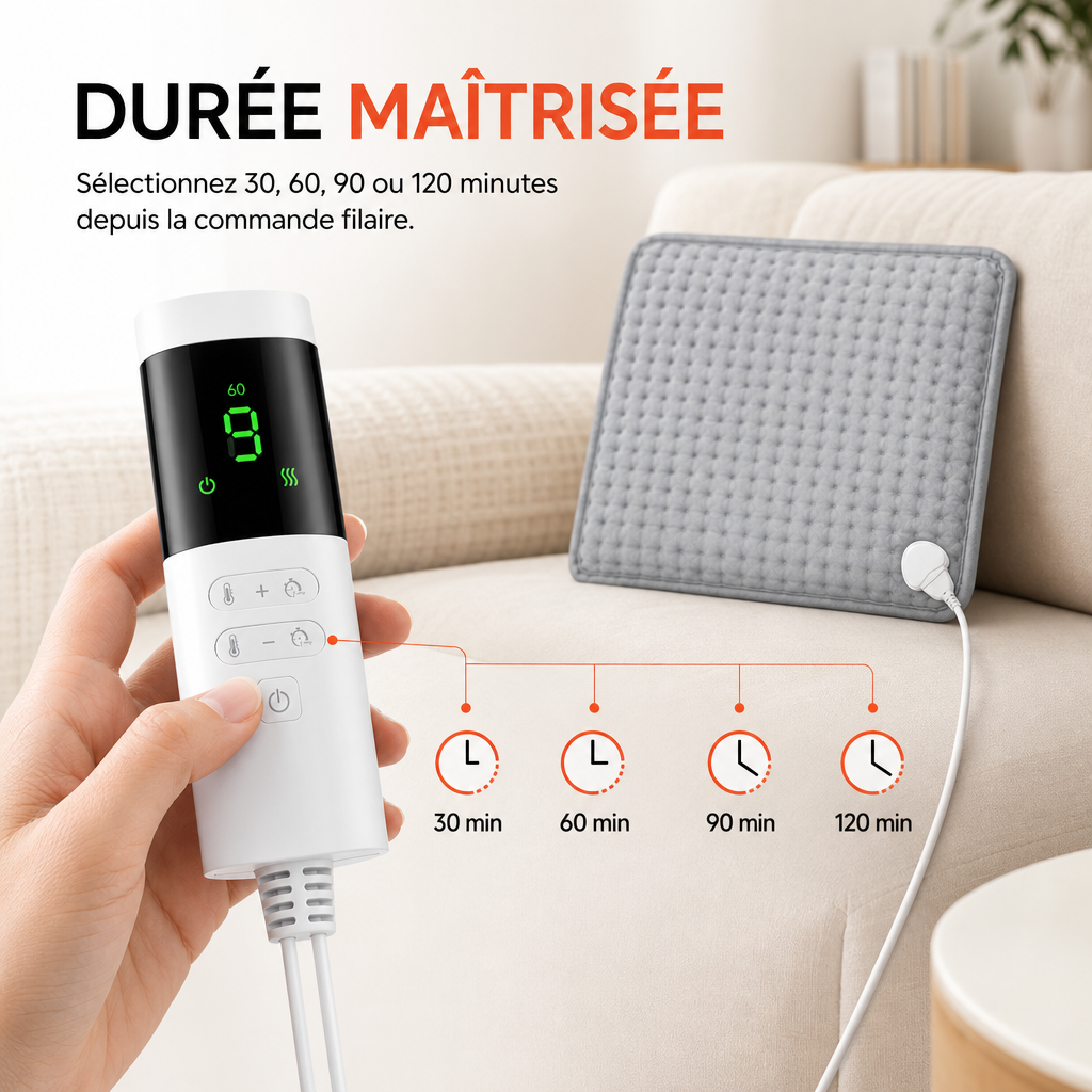 Coussin Chauffant Électrique pour Dos, Nuque & Épaules