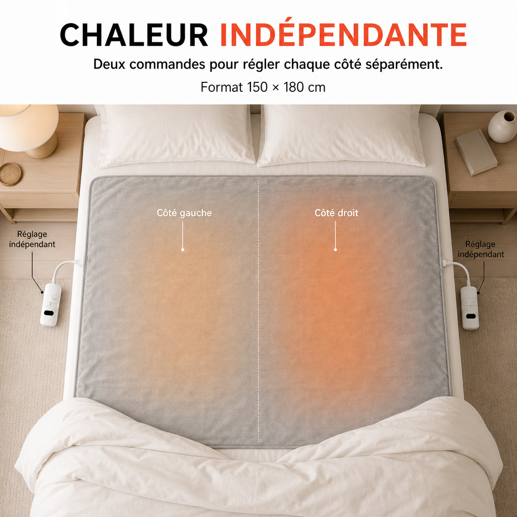 Couverture Chauffante Électrique à Température Réglable