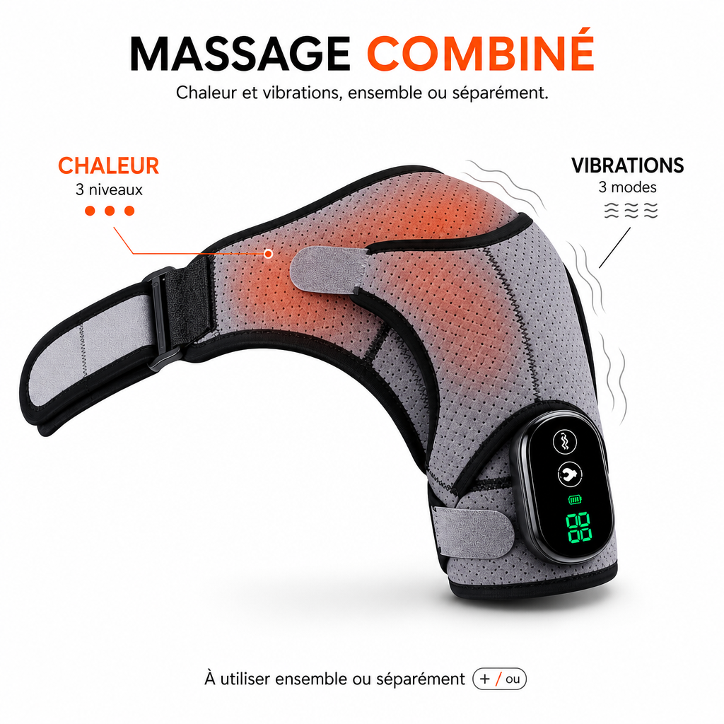 Épaulière Chauffante Électrique Réglable pour Homme & Femme