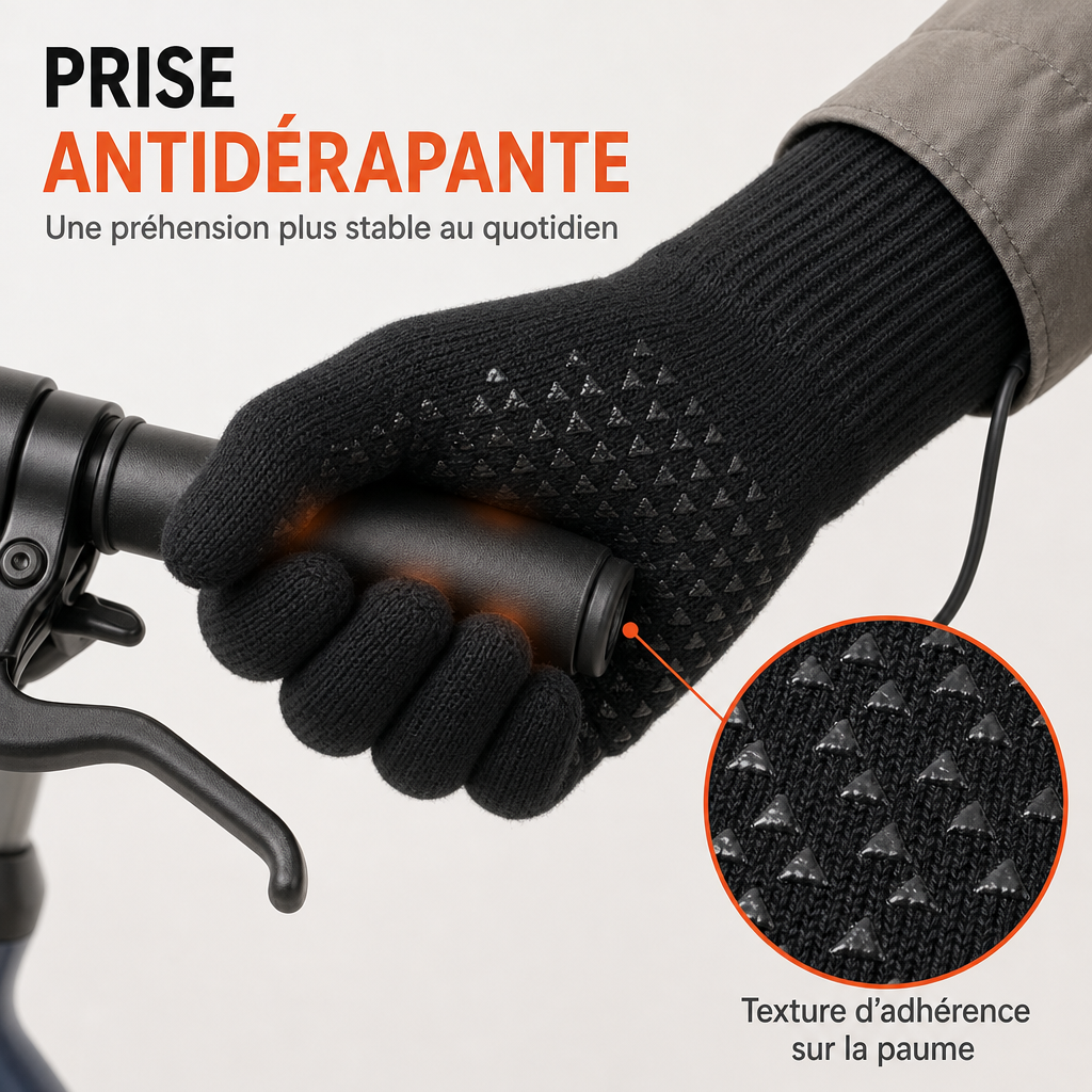 Gants Chauffants USB Antidérapants à Chauffage 5 Doigts
