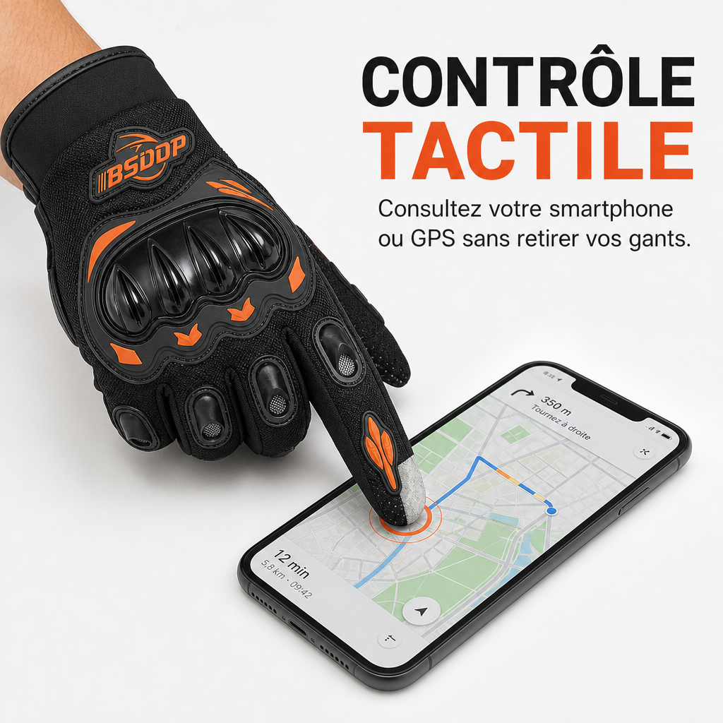 Gants de Moto Renforcés – Protection des Articulations, Antidérapants & Tactiles