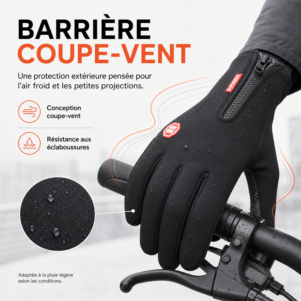 Gants Hiver Tactiles Chauds & Coupe-Vent pour Homme et Femme