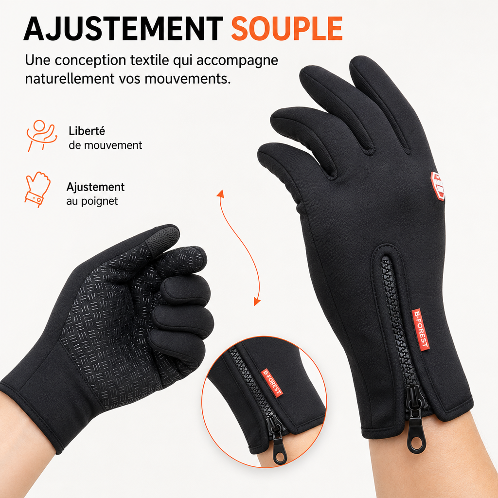 Gants Hiver Tactiles Chauds & Coupe-Vent pour Homme et Femme