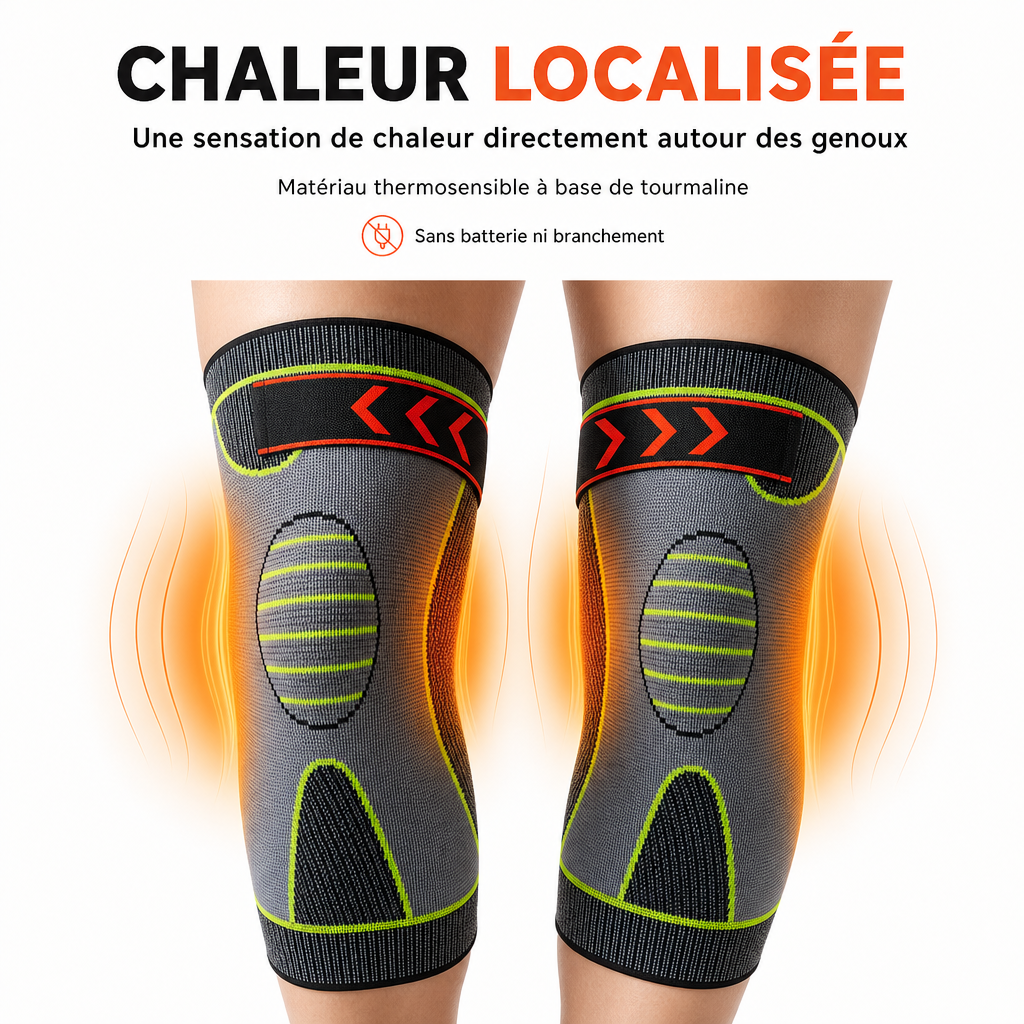 Genouillères Auto-Chauffantes à Compression Réglable