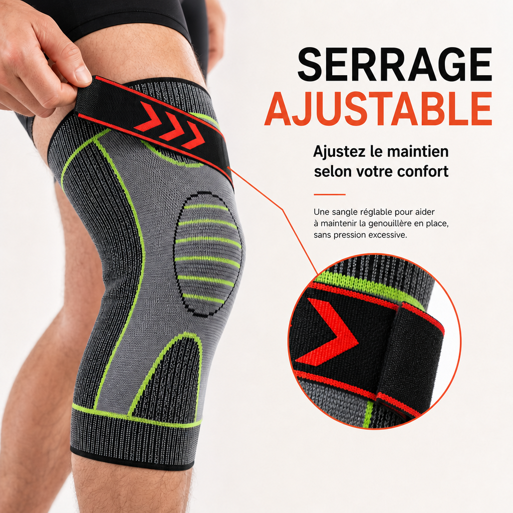 Genouillères Auto-Chauffantes à Compression Réglable