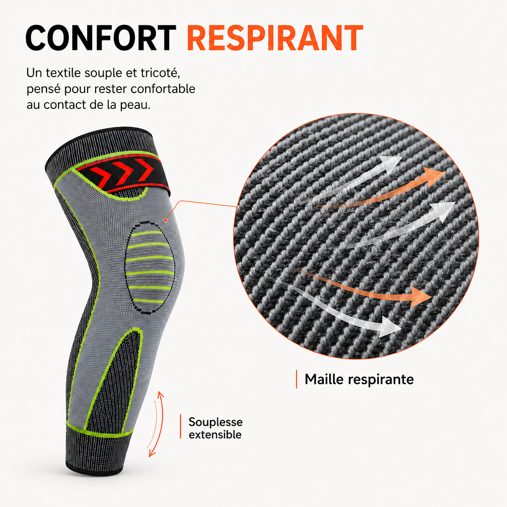 Genouillères Auto-Chauffantes à Compression Réglable