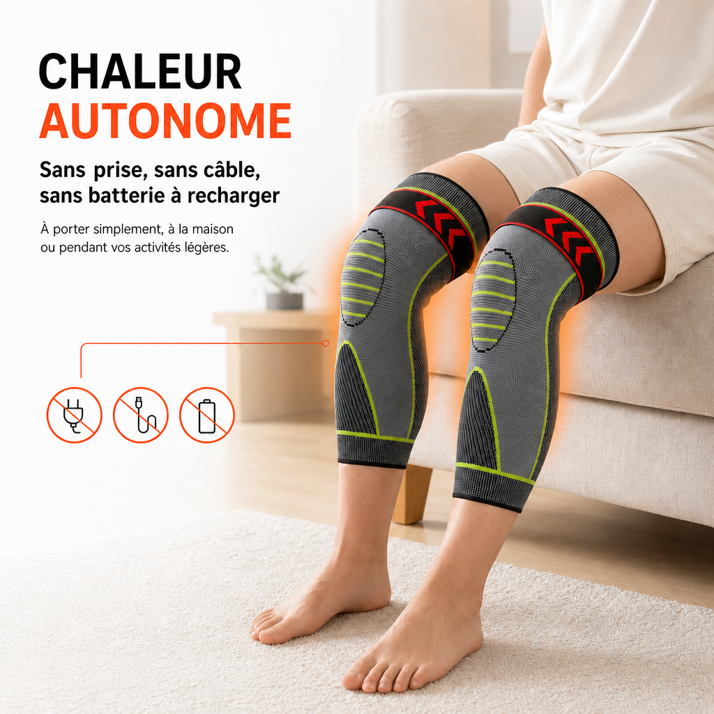 Genouillères Auto-Chauffantes à Compression Réglable