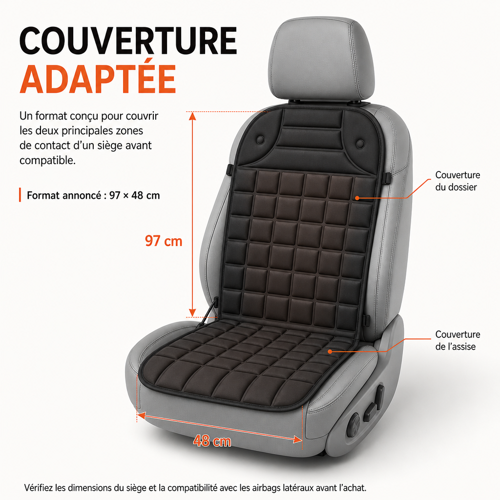 Housse de Siège Chauffante pour Voiture
