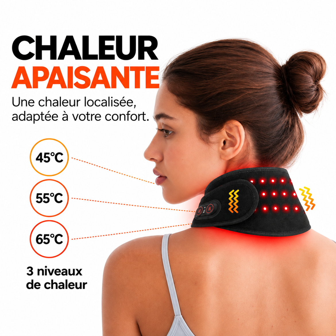 Tour de Cou Chauffant Électrique à Lumière Rouge Infrarouge