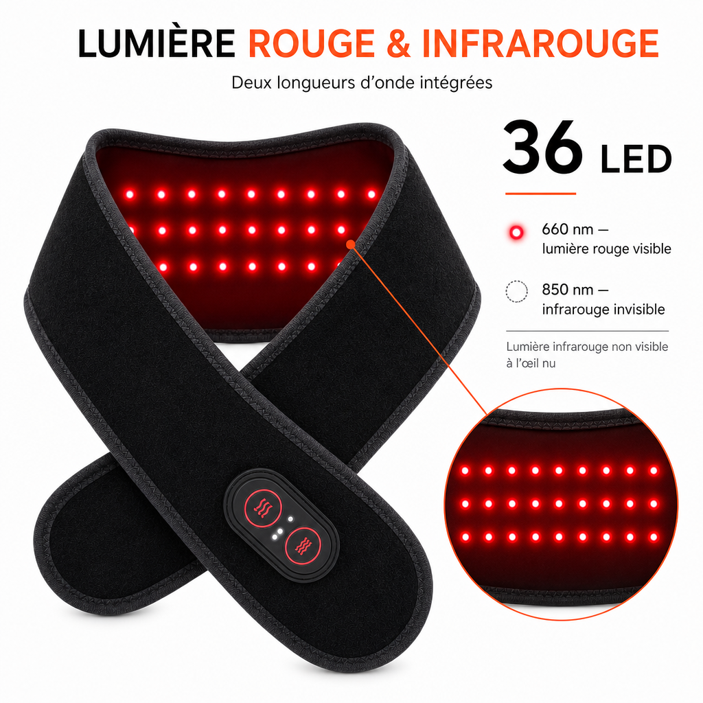 Tour de Cou Chauffant Électrique à Lumière Rouge Infrarouge
